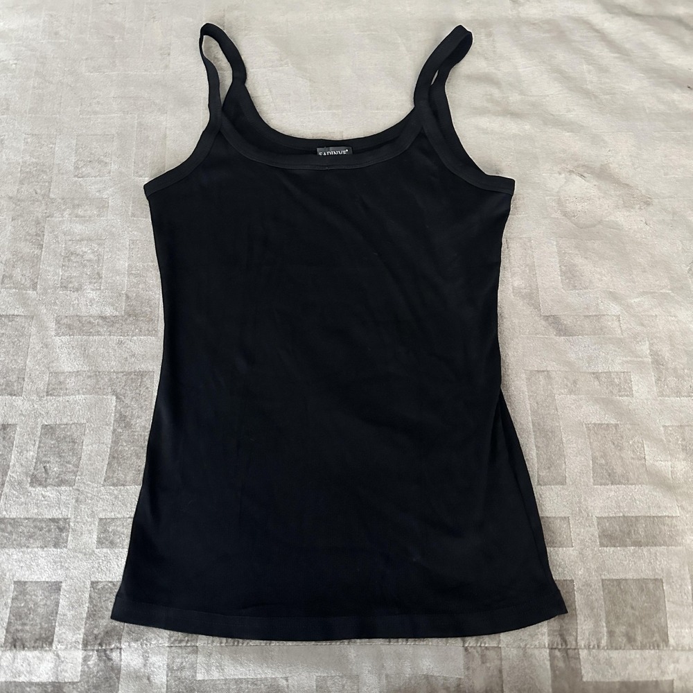 EADINVE Tank Top Womens Medium Black Scoop Neck Stretch Camisole Basic